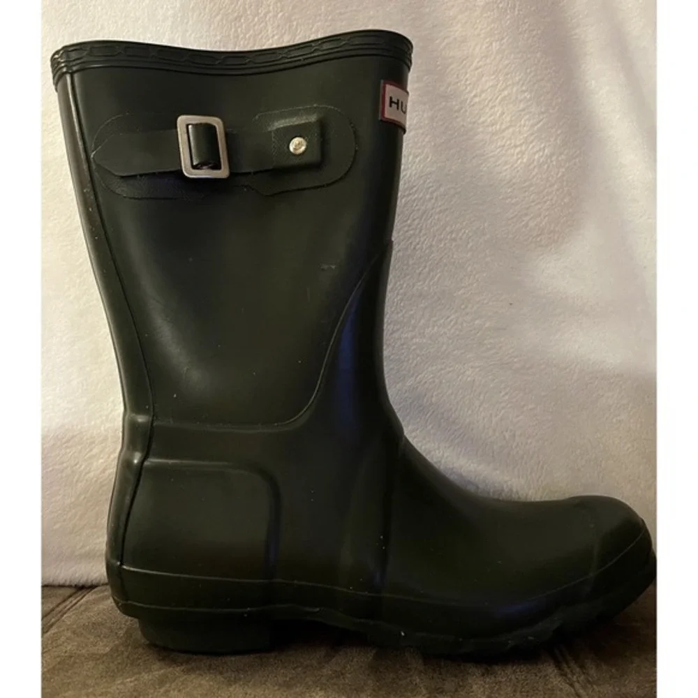 Hunter Men's Original Short Waterproof Rain Boots | Dark‎ Green | Size US 5